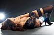 Glamorous lady in lingerie