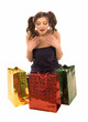 surprised girl with purchases