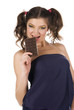 girl with a chocolate bar