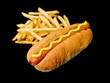 hot dog with french fries