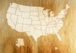 Map of US with marked states