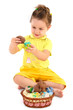 girl with easter eggs