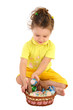 girl with easter eggs