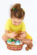 girl and easter eggs