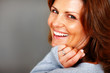 Portrait of happy young female smiling - Copyspace