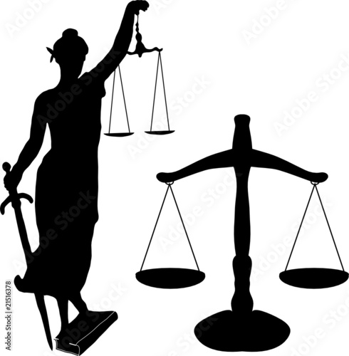 Vector: Justice statue and libra Justice statue and libra