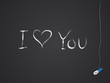 Vektor: illustrated blackboard/chalkboard with text "i love you" illustrated blackboard/chalkboard with text "i love you"