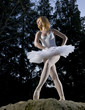 Ballerina on granite stone