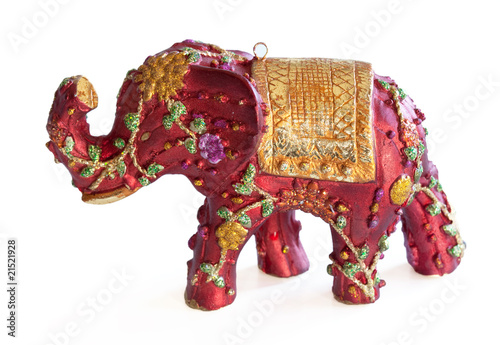 Photo: Red Elephant Ornament on White Red Elephant Ornament on White