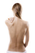 Woman massaging pain back Woman massaging pain back