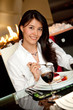 Woman having dinner