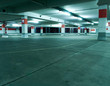 Parking garage, underground interior Parking garage, underground interior