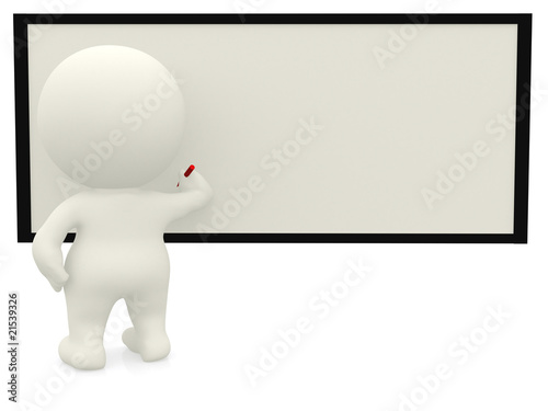 Illustration: 3D person writing on the board 3D person writing on the board