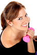 Woman with free-weights