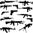 Vector: different weapons collection silhouette - vector different weapons collection silhouette - vector