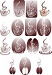 Caffè Astratto-Abstract Coffee-Café Abstrait-15 Elements-Vector