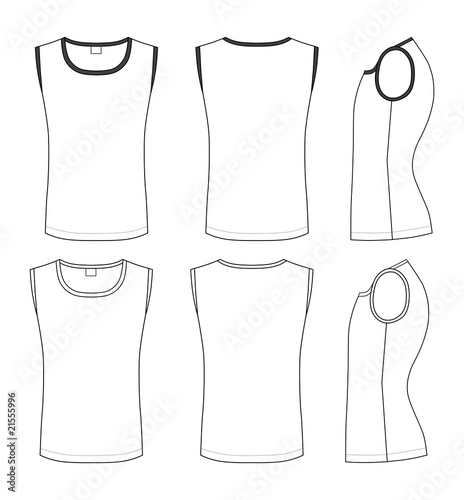 shirt outline front and back. Vector t-shirt design template