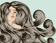 Woman's face with detailed hair Woman's face with detailed hair