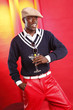 Young african american having a cocktail at the lounge
