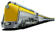 yellow old-fashioned train