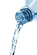 bottle of water being poured