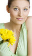 portrait of woman with daffodils