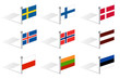 north and scandinavia europe flags vector