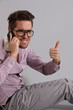 a young man with a phone