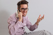 a young man with a phone