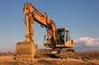Bagger auf Baustelle Bagger auf Baustelle