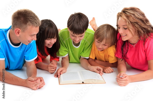 Photo: Siblings Reading Book Siblings Reading Book
