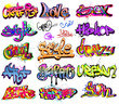 Graffiti vector background collection. Hip-hop design