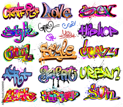 Grafiti Design on Graffiti Vector Background Collection  Hip Hop Design De Banana