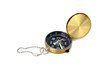 Golden compass isolated