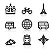 Black contour travel set 2 web icons V2