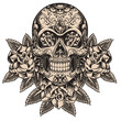 Skull with roses