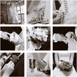 Wedding collage of nine photos, sepia Wedding collage of nine photos, sepia