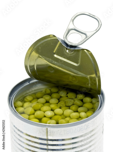 Foto: Boite de petits pois ouverte Boite de petits pois ouverte
