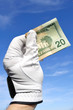 Golfer Holding a Twenty Dollar Bill