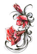 Red flowers.My own artwork.