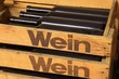 Logo Wein Holzkiste Weinkiste Vino Vin nostalgisch