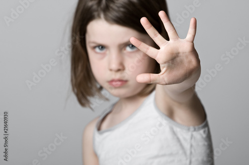 Photo: Child with Hand Up Child with Hand Up