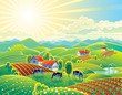 Vector: Rural summer landscape Rural summer landscape