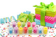 Birthday candles isolated on white background