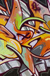 Street art, segment of an urban grafitti on wall