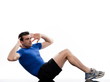 man on Abdominals rotation workout posture