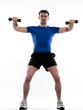 man doing workout on white isolated background