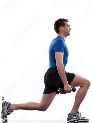 Foto: doing workout on white isolated background doing workout on white isolated background
