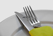 Teller mit Messer und Gabel