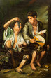 Quadro Boys eat grapes and a melon